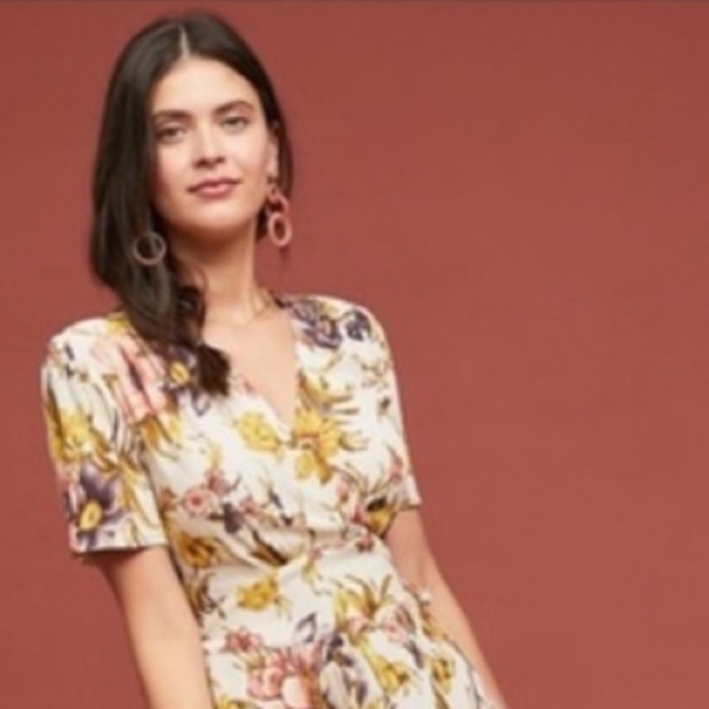 NWT Anthropologie Tiny sunflower wrap dress NWT! - Picture 3 of 13